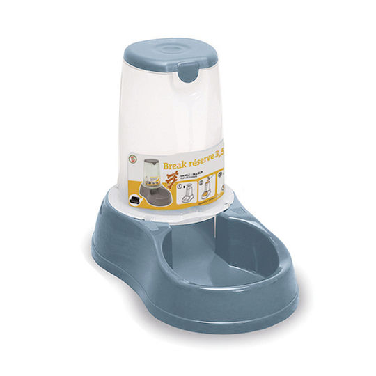 Stefanplast Break Reserve Aqua Automatic Plastic Bowl with Container Water for Dog & Cat 3.5lt in Blue Color