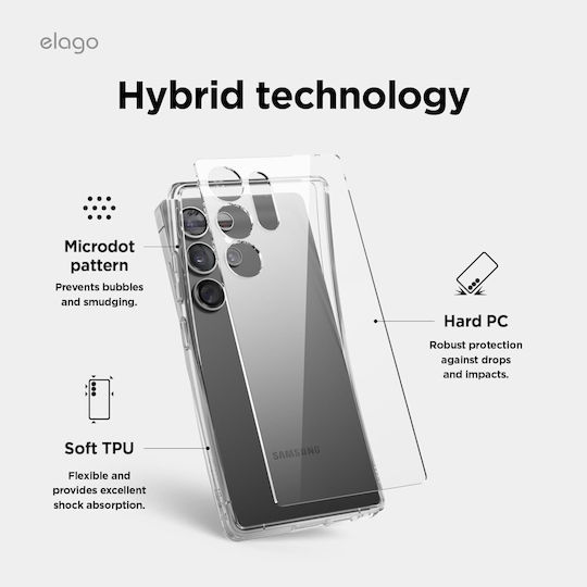 Elago Hybrid Back Cover Plastic / Silicone 1.2mm Transparent (Galaxy S25 Ultra)