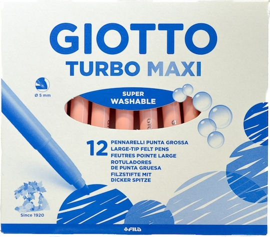 Giotto Turbo Maxi Pink Washable Drawing Marker 5mm Thick