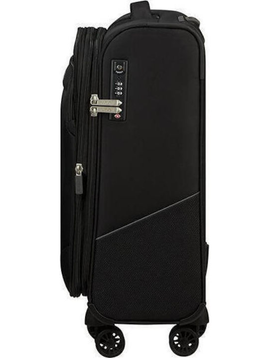 American Tourister SummerRide Cabin Fabric Travel Suitcase Black with 4 Wheels Height 55cm