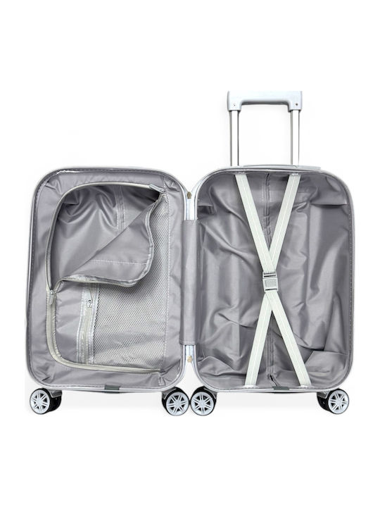 Olia Home Valiză De Călătorie Cabină Tough Argintie Cu 4 Roți Înălțime 52 Cm