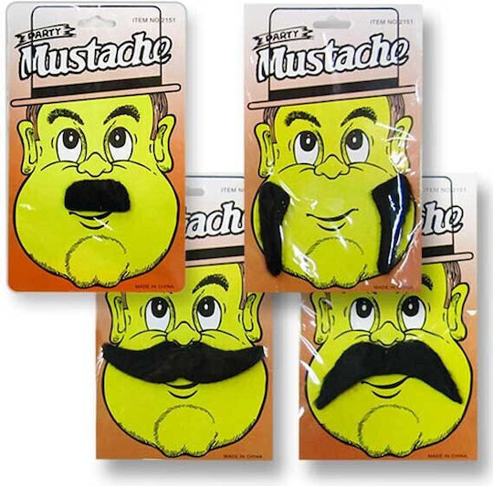 Schnurrbart / Bart für Karneval in Schwarz Farbe 1Stück (Μiverse Designs)