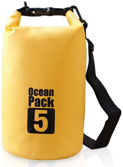 Waterproof Drybag Backpack Tecos 5 L Capacity Yellow Outdoor Activities