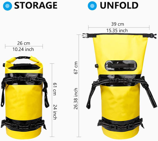 Waterproof Drybag Backpack Tecos 5 L Capacity Yellow Outdoor Activities