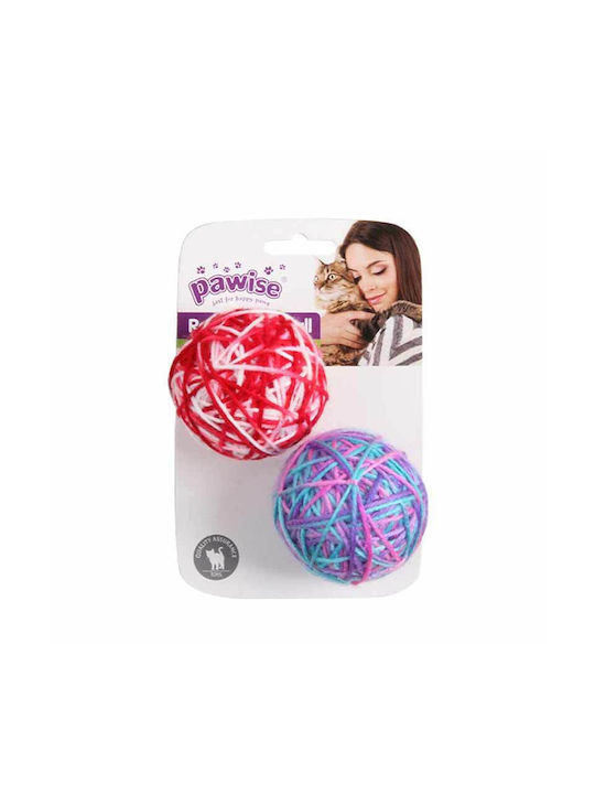 Pawise Rattle Wool Cat Toy Ball 2τμχ 2pcs
