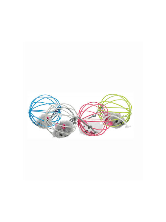 Trixie Mouse In A Wire Ball Katzenspielzeug Maus Drahtball Maus 6cm (Verschiedene Farben)