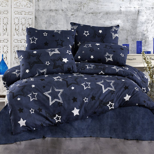 Dimcol Пухено Единично 160x240бр Галактика 307 Dark Blue 300 г/м²Gsm