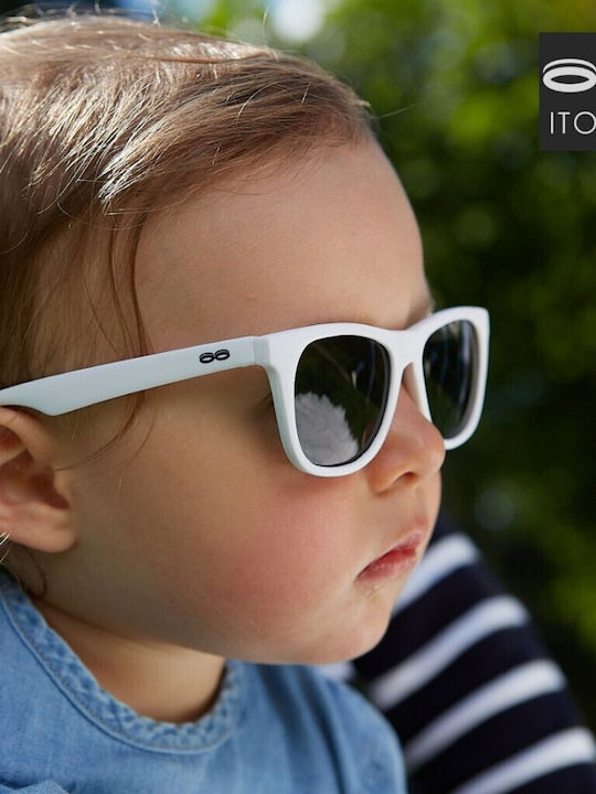 iTooTi Unbreakable Square Baby Kids Sunglasses with Polarized Lenses White for 6-24 Months