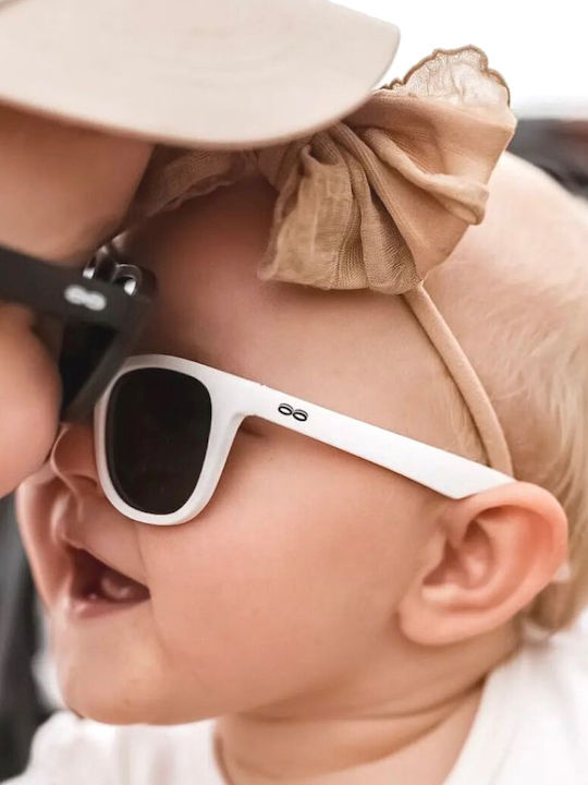 iTooTi Unbreakable Square Baby Kids Sunglasses with Polarized Lenses White for 6-24 Months