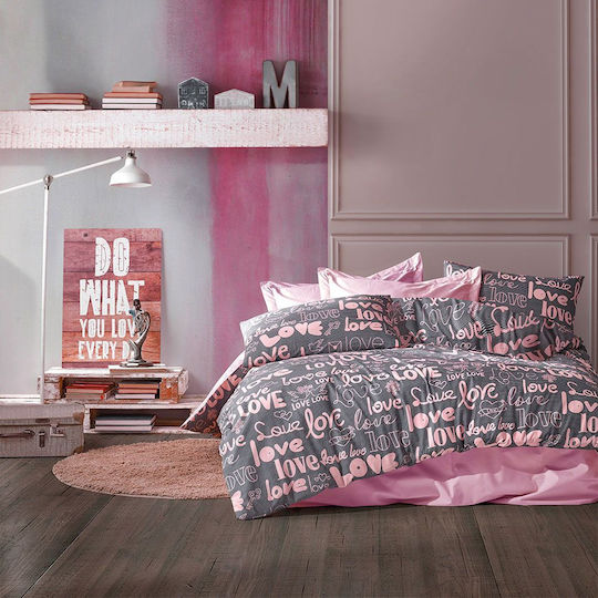 Dimcol Duvet Single 160x240cm Love 299 Grey / Lila 300 GSMGsm