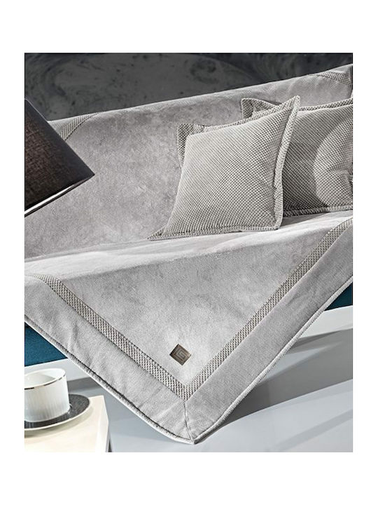 Guy Laroche Rubicon Sofa Throw 2 Seater 2 Sides 170x250cm Elephant