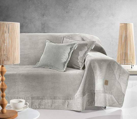 Guy Laroche Rubicon Sofa Throw 2 Seater 2 Sides 170x250cm Elephant