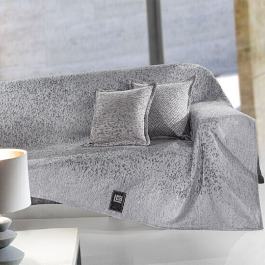 Guy Laroche Matis Sofa Throws 2 Seater 2 Sides Chenille 180x250cm Grey
