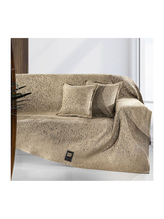 Guy Laroche Zweisitzer-Sofa Überwurf 2 Seiten Matis 180x250cm Beige