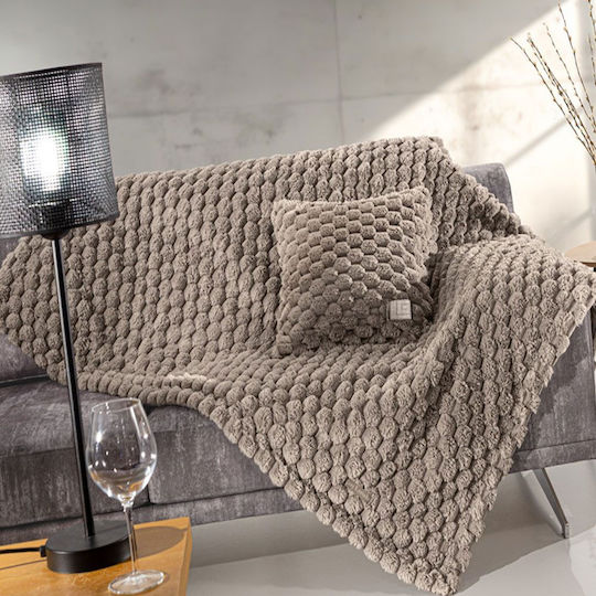 Комплект Покривка Пухена 120×160 и Калъфка 42×42 За Декорация Guy Laroche Elixir Taupe