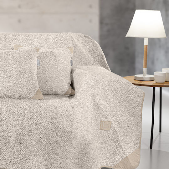 Guy Laroche Lama Ριχτάρι Τριθέσιου Καναπέ Ζακάρ 170x300εκ. Beige