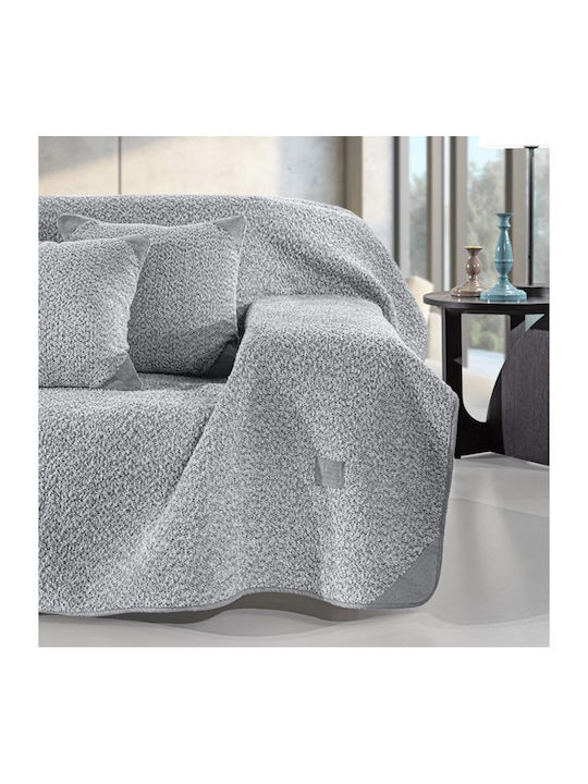 Guy Laroche Lama Sofa Throw 2 Seater Jacquard 170x250cm Silver