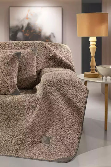 Guy Laroche Lama Four-Seater Sofa Throw Jacquard 170x350cm Taupe
