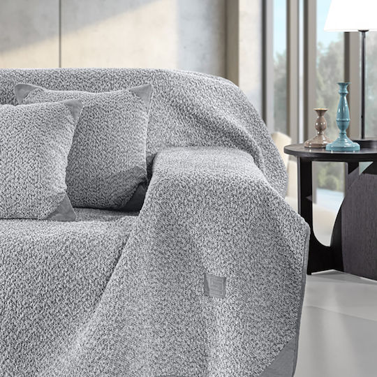 Guy Laroche Lama Sofa Throw 2 Seater Jacquard 170x250cm Silver
