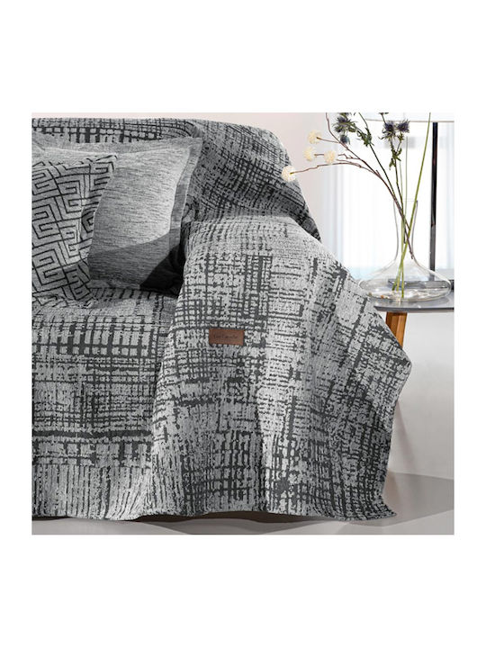 Guy Laroche Melbourne Dreisitzer-Sofa Wurf Chenille 180x300cm Silber