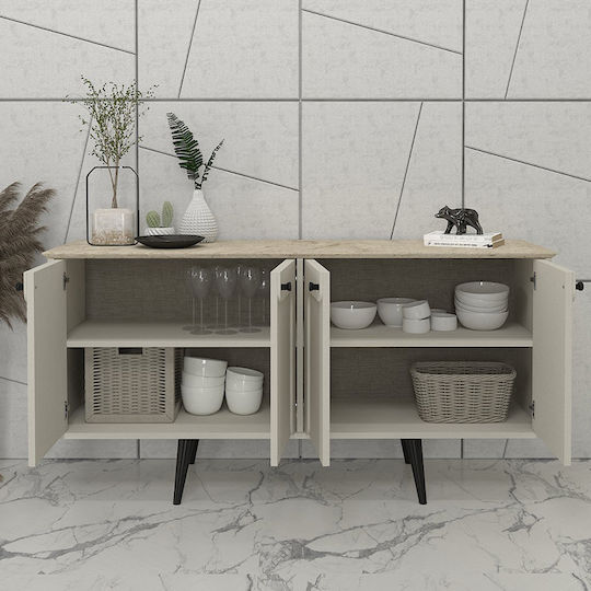 Μπουφές Sevilla Ξύλινος Sandstone - Travertine 150x44.6x72.2cm