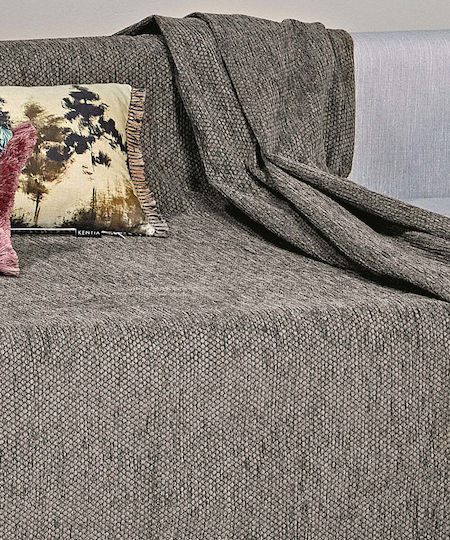 Kentia Kanon Sofa Throw 2 Seater Chenille 180x250cm 04 Light Brown