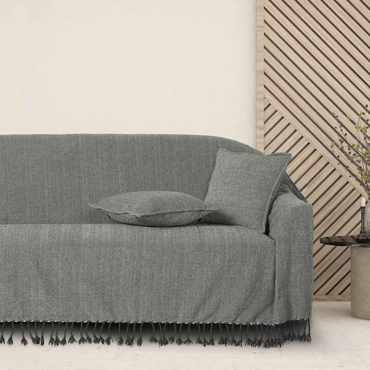 Das Home 0275 Ριχτάρι Τριθέσιου Καναπέ Chenille 180x300εκ. Λευκό