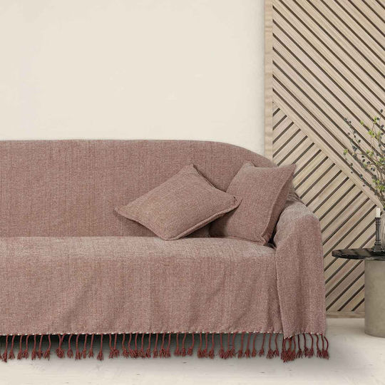 Das Home 0274 Покривка За Двуместен Диван Шенил 180x250см Бяла