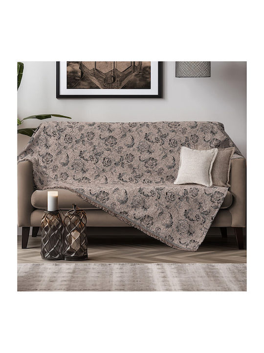 Beauty Home Throws Set 2 pcs Chenille Beige 8626SEΤ2
