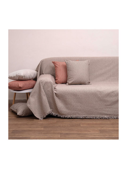 Viopros Four-Seater Sofa Throw Chenille 180x320cm Linen