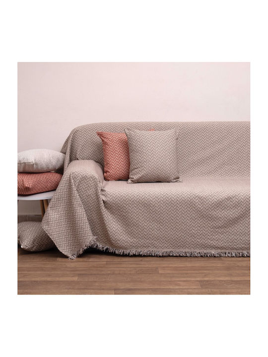 Viopros Four-Seater Sofa Throw Chenille 180x320cm Linen