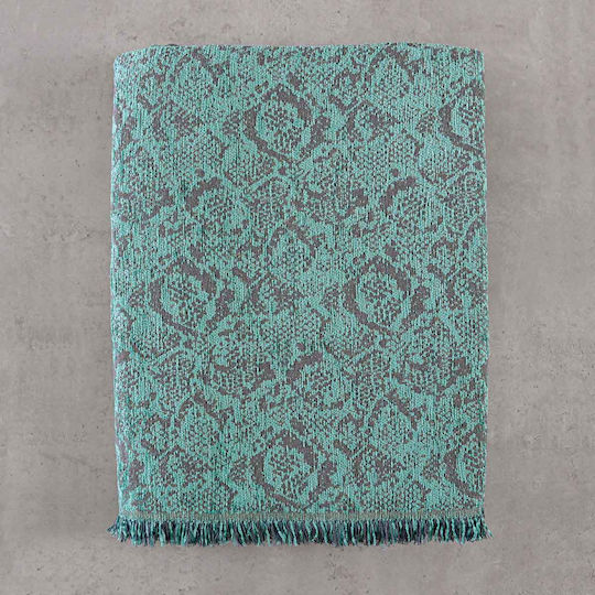 Rythmos Snake Ριχτάρι Τετραθέσιου Καναπέ Chenille 180x330εκ. Πετρόλ