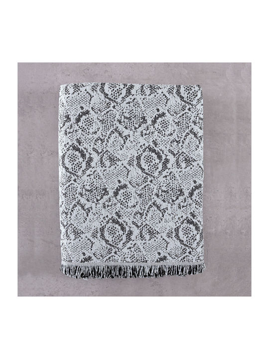 Rythmos Snake Ριχτάρι Πολυθρόνας Chenille 180x160εκ. Γκρί 117-191-2726