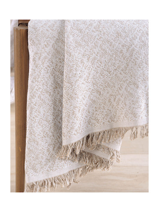 Rythmos Fabio Decken & Couchdecken Viersitzer-Sofa Überwurf Jacquard 180x330cm Beiges