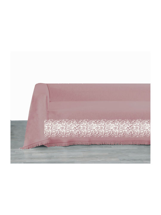 Makis Tselios Home Amazon2 Cuvertură Pentru Canapea De Fotoliu Chenille 180x180 Cm Roz Închis