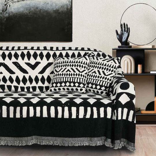 Das Home 0277 Покривка За Двуместен Диван Шенил 180x250см Бяла