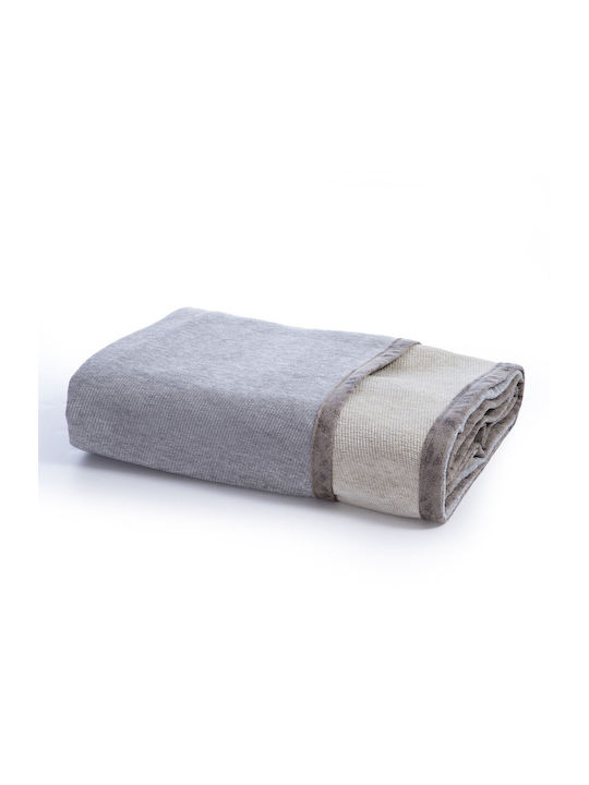Nef-Nef Homeware New Tanger Three-Seater Sofa Throw 2 Sides Chenille 180x300cm L Grey Ecru