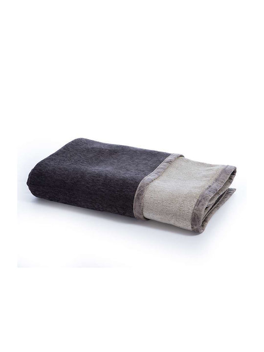 Nef-Nef Homeware New Tanger Three-Seater Sofa Throw 2 Sides Chenille 180x300cm L Grey Ecru