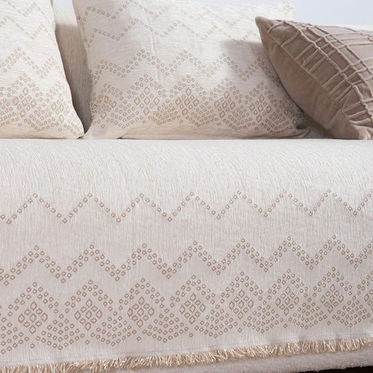 Nef-Nef Homeware Typhoon Ριχτάρι Πολυθρόνας Ζακάρ 170x180εκ. Ecru