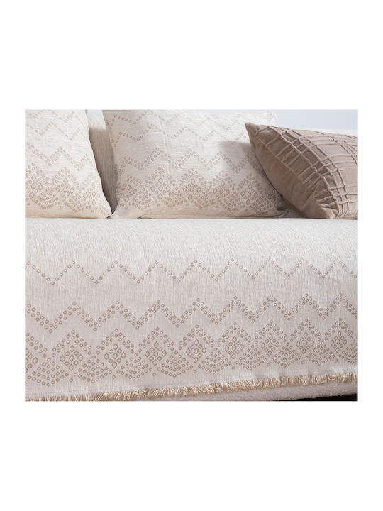 Nef-Nef Homeware Typhoon Ριχτάρι Πολυθρόνας Ζακάρ 170x180εκ. Ecru