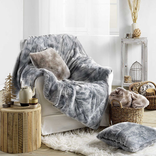 Douceur d'Intérieur Antartic Покривка За Фотьойл Космата 180x220см Сива