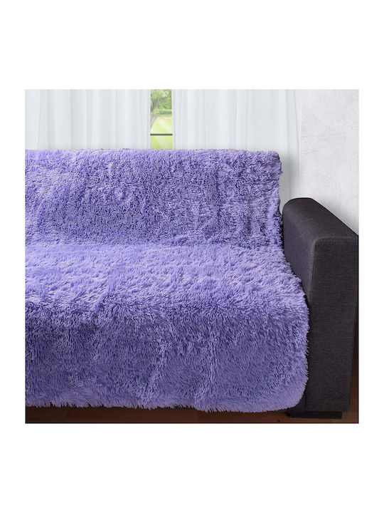 Silk Fashion 5336 Ριχτάρι Πολυθρόνας Γούνινο 145x195εκ. Μωβ