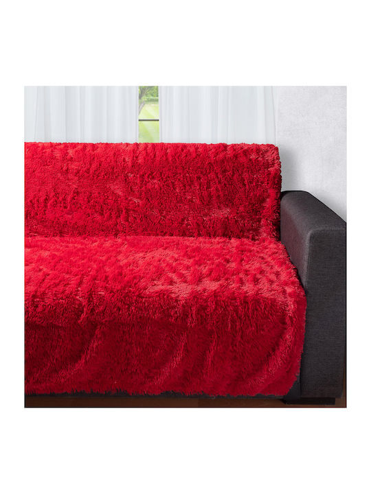 Silk Fashion 5336 Ριχτάρι Πολυθρόνας Γούνινο 145x195εκ. Κόκκινο