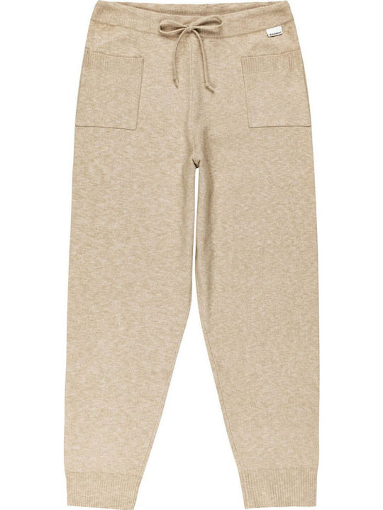 Damen Hoch tailliert Stoff Hose in Schlanker Passform Coffee.