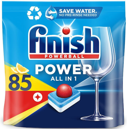 Finish All in One Max 85 Dishwasher Pods Λεμόνι