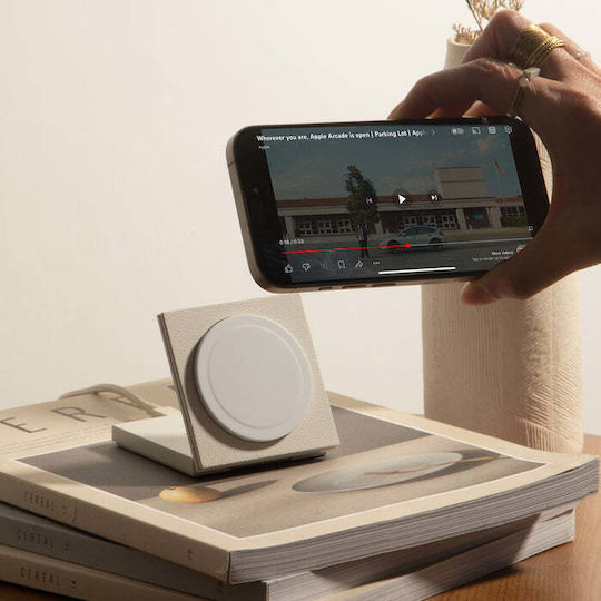 Native Union Безжично зарядно Qi2 и кабел USB-C 15W Черен (Rise Solo)