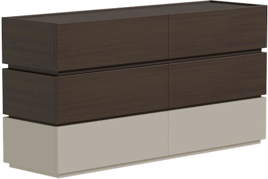 Συρταριέρα Креватокамарас Дървена Sonlen Walnut-beige 120x40x72бр