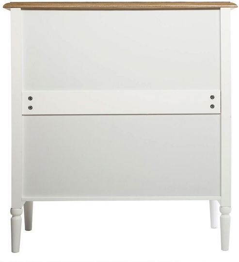 Bedroom Chest of Drawers Wooden Komoda Solen With 4 Drawers White 80x40x85.5cm
