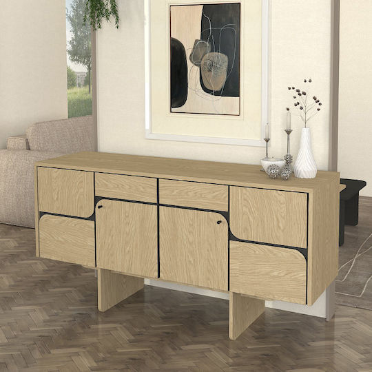 Bufet Lava Rota Oak - Ανθρακί 150x44.6x76cm