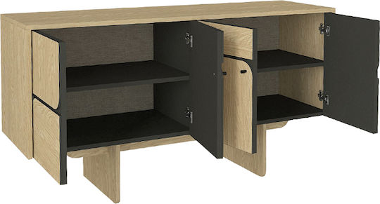 Bufet Lava Rota Oak - Ανθρακί 150x44.6x76cm